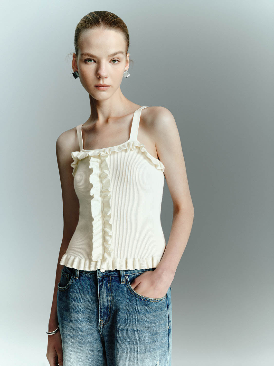 Skinny Knitted Cami Tops
