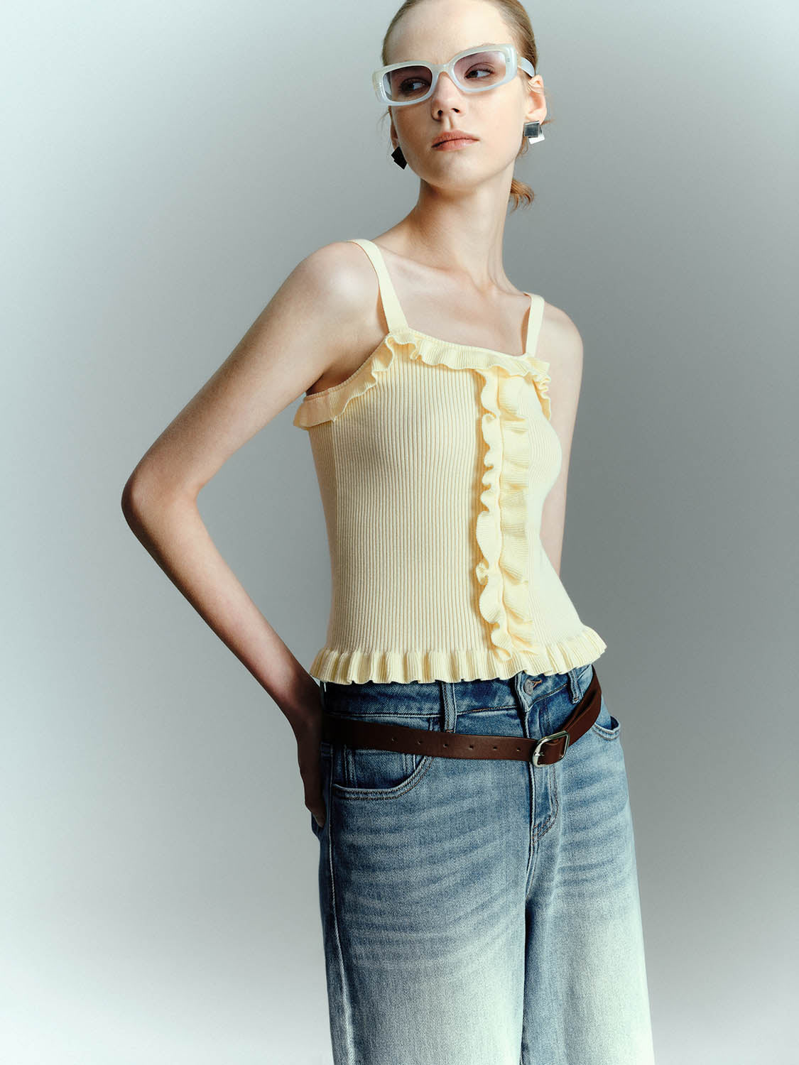 Skinny Knitted Cami Tops