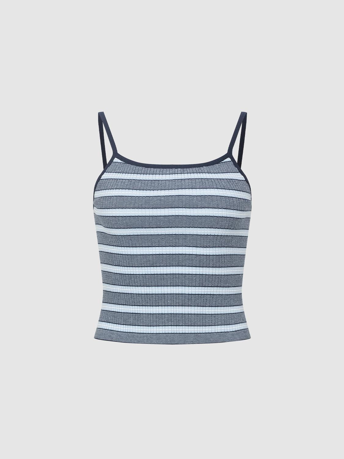 Knitted Stripe Strap Tops