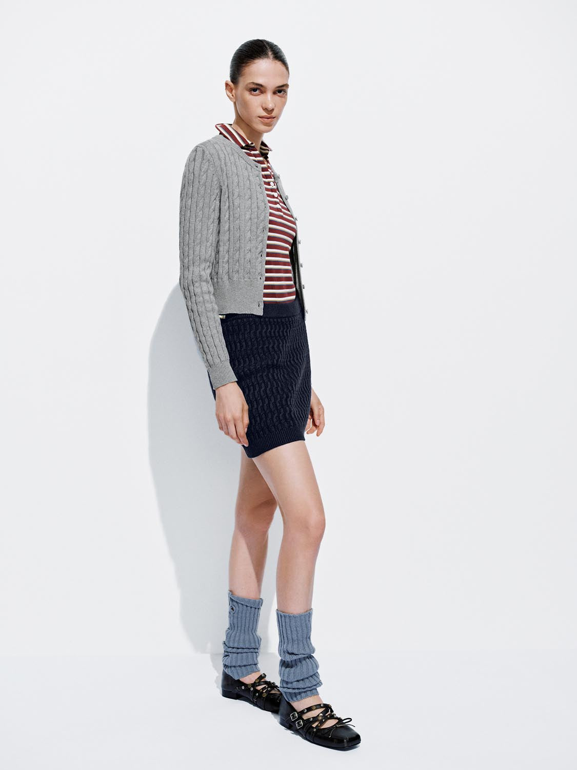 Embroidered Cable Knitted Cardigans