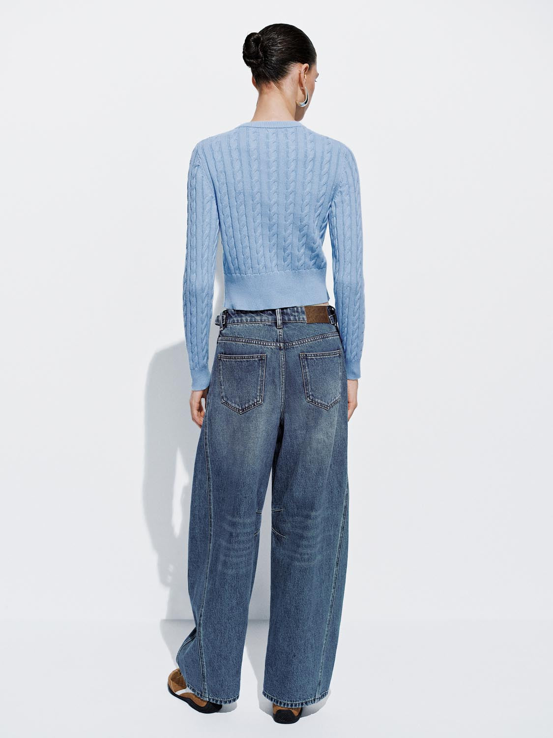 Embroidered Cable Knitted Cardigans