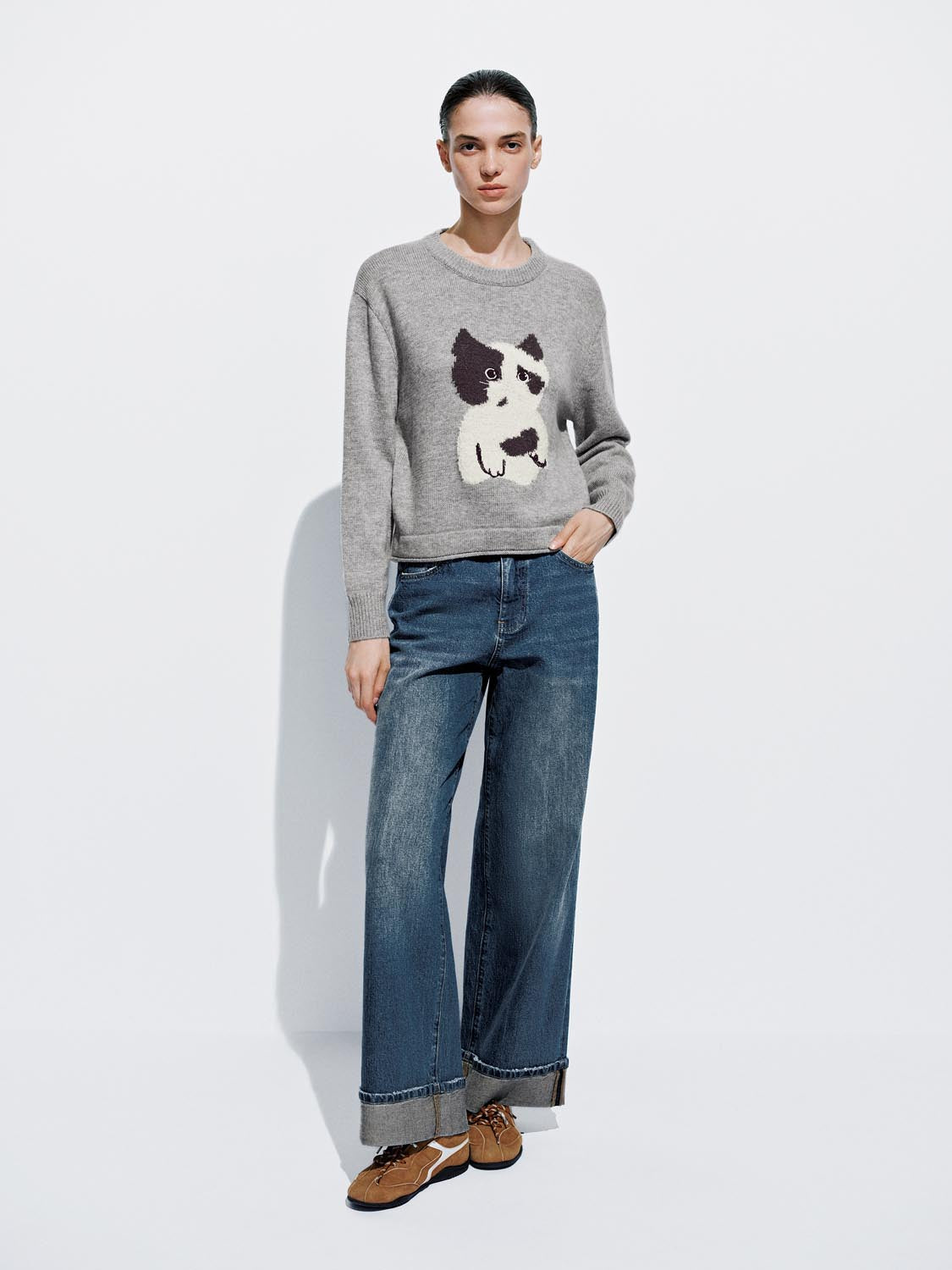 Kitten Long Sleeve Knitted T-Shirts