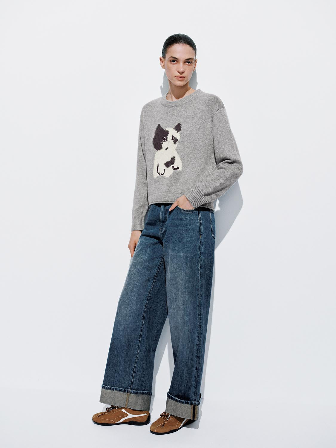 Kitten Long Sleeve Knitted T-Shirts