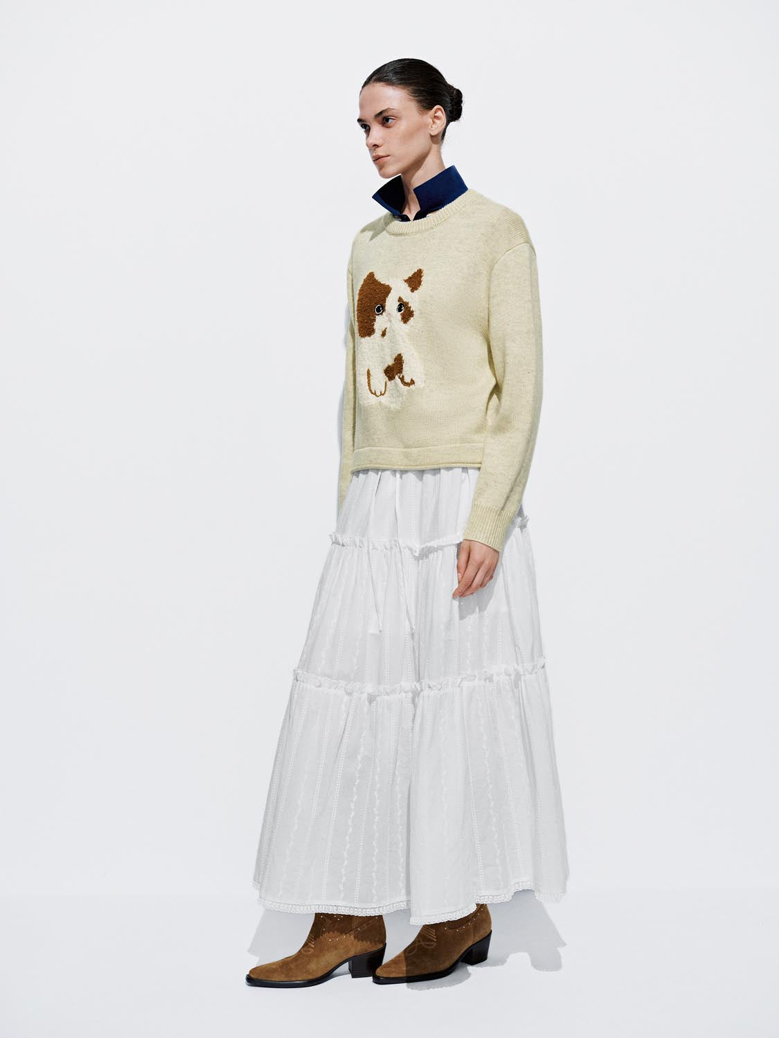 Kitten Long Sleeve Knitted T-Shirts