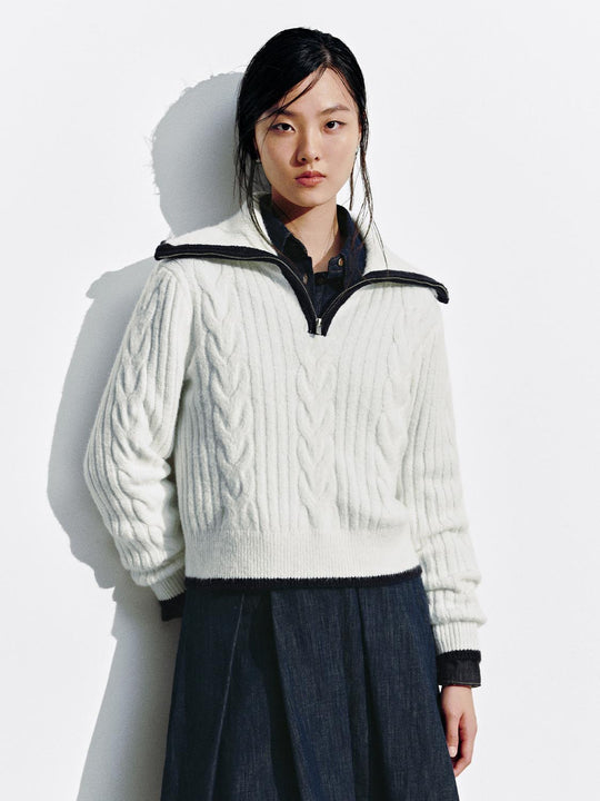 Braid Knitted Long Sleeve T-Shirts