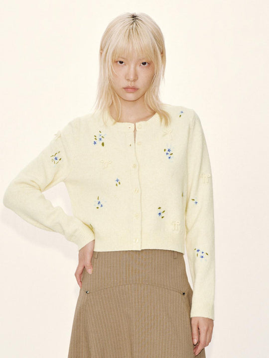 Bow Embellished Knitted Cardigans