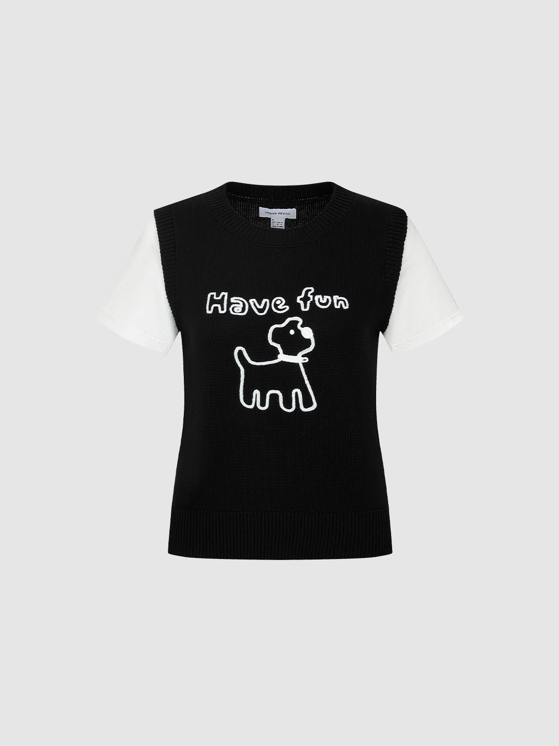 2 In 1 Contrast Knitted T-Shirts