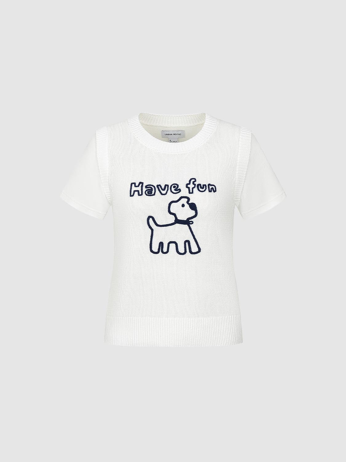 2 In 1 Contrast Knitted T-Shirts