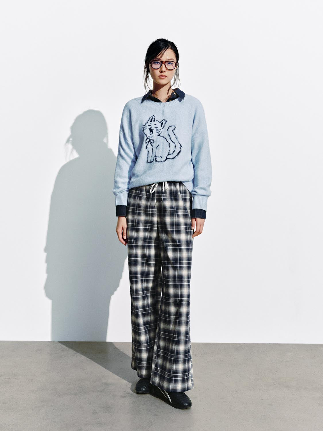 Intarsia Long Sleeve Knitted T-Shirts