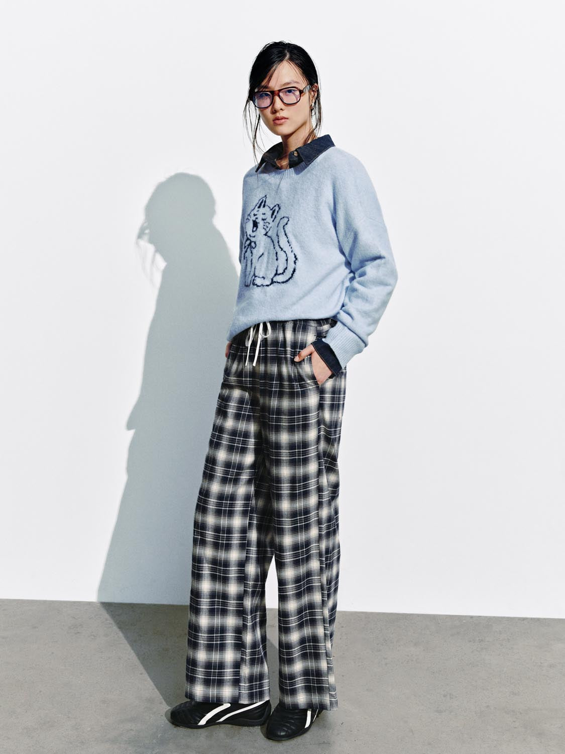 Intarsia Long Sleeve Knitted T-Shirts