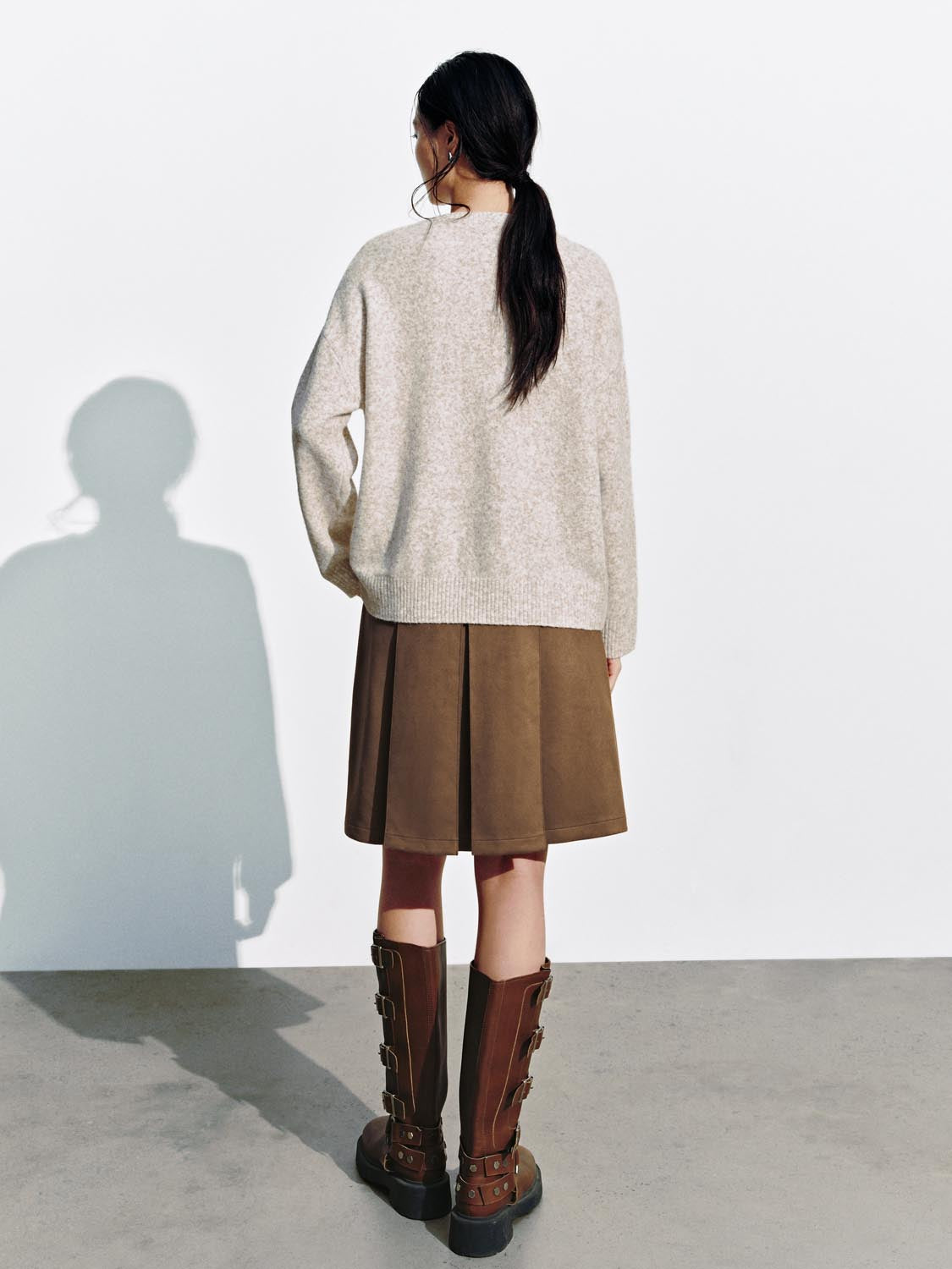 Intarsia Long Sleeve Knitted T-Shirts