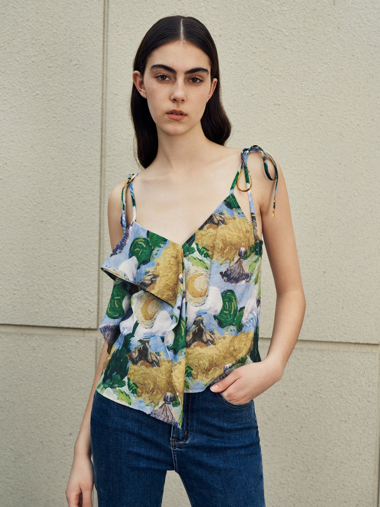 Scenery Pattern Pinted Cami Top