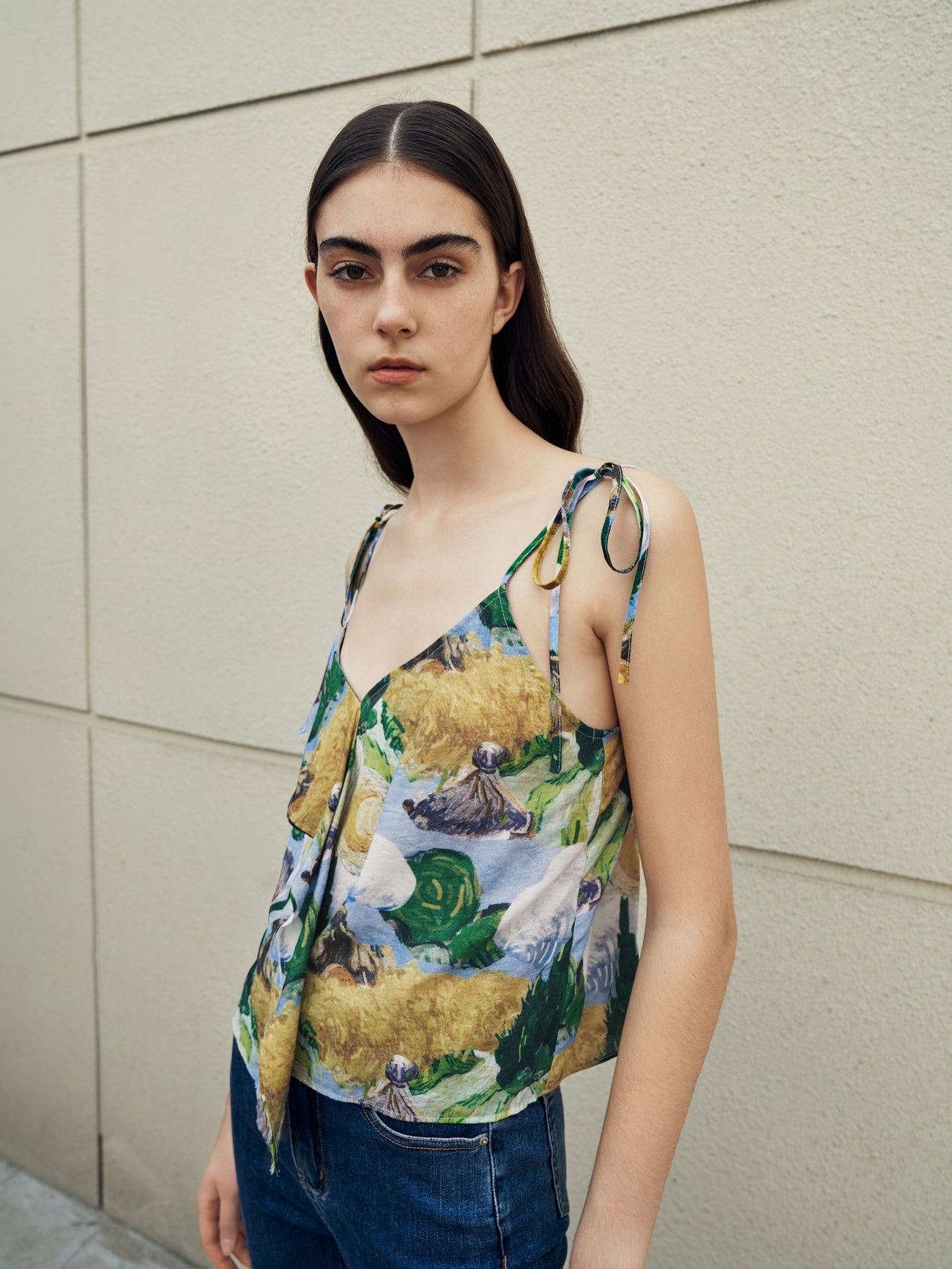 Scenery Pattern Pinted Cami Top