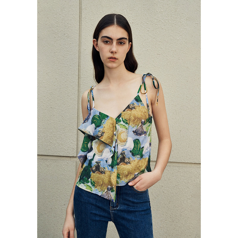 Scenery Pattern Pinted Cami Top