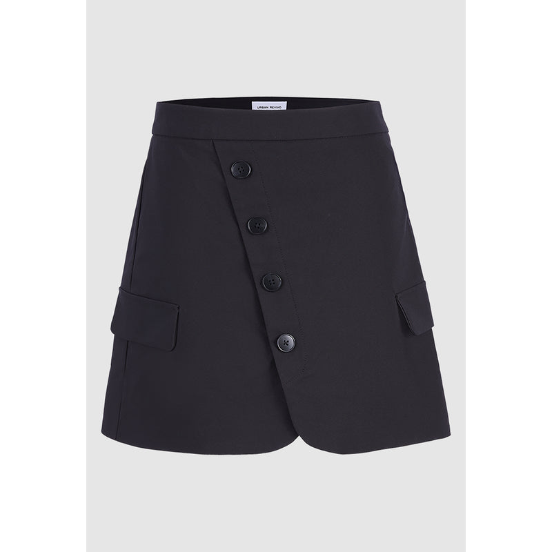 Fake Pockets Mini A-Line Skirt