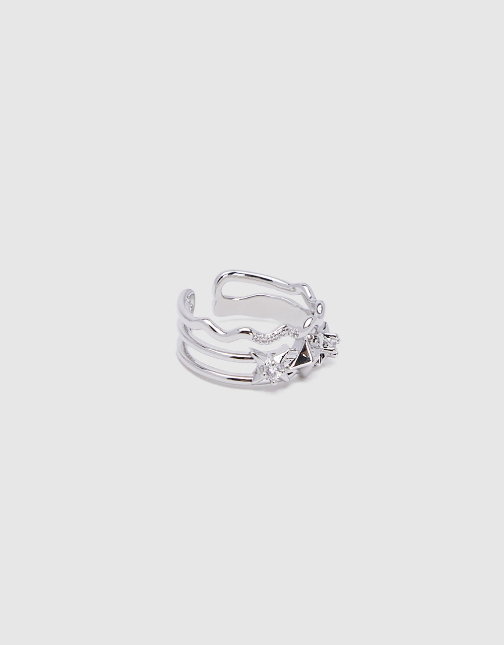 Open Fluid Ring With Crystals