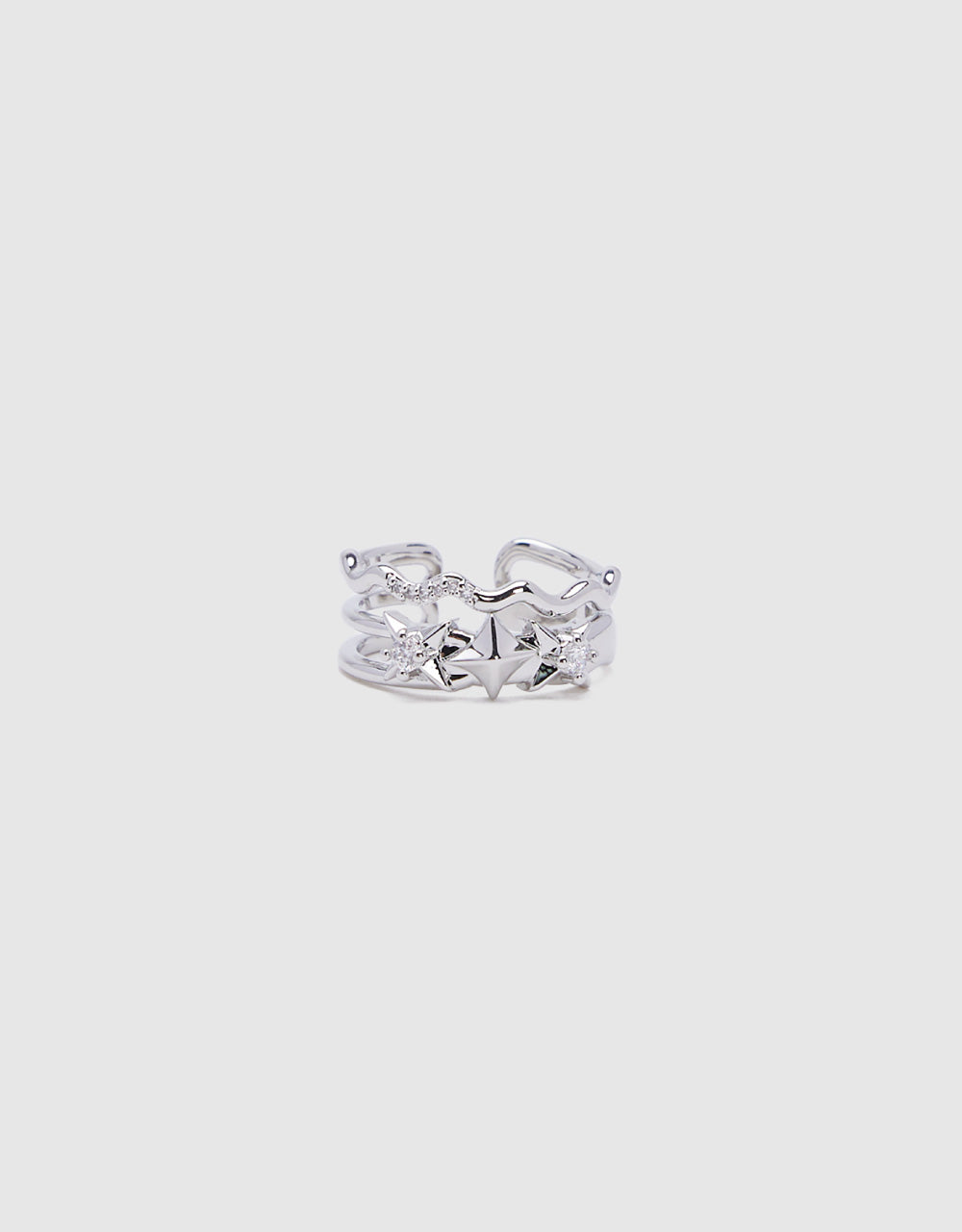 Open Fluid Ring With Crystals