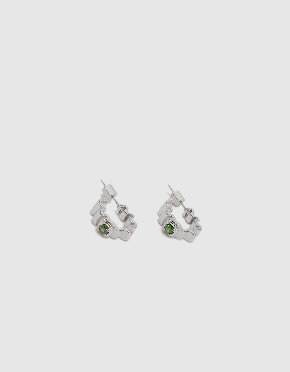 C Hoop Earrings With Crystals