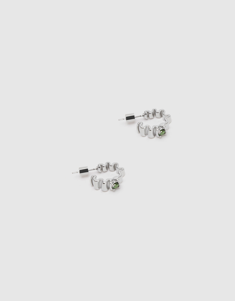 C Hoop Earrings With Crystals