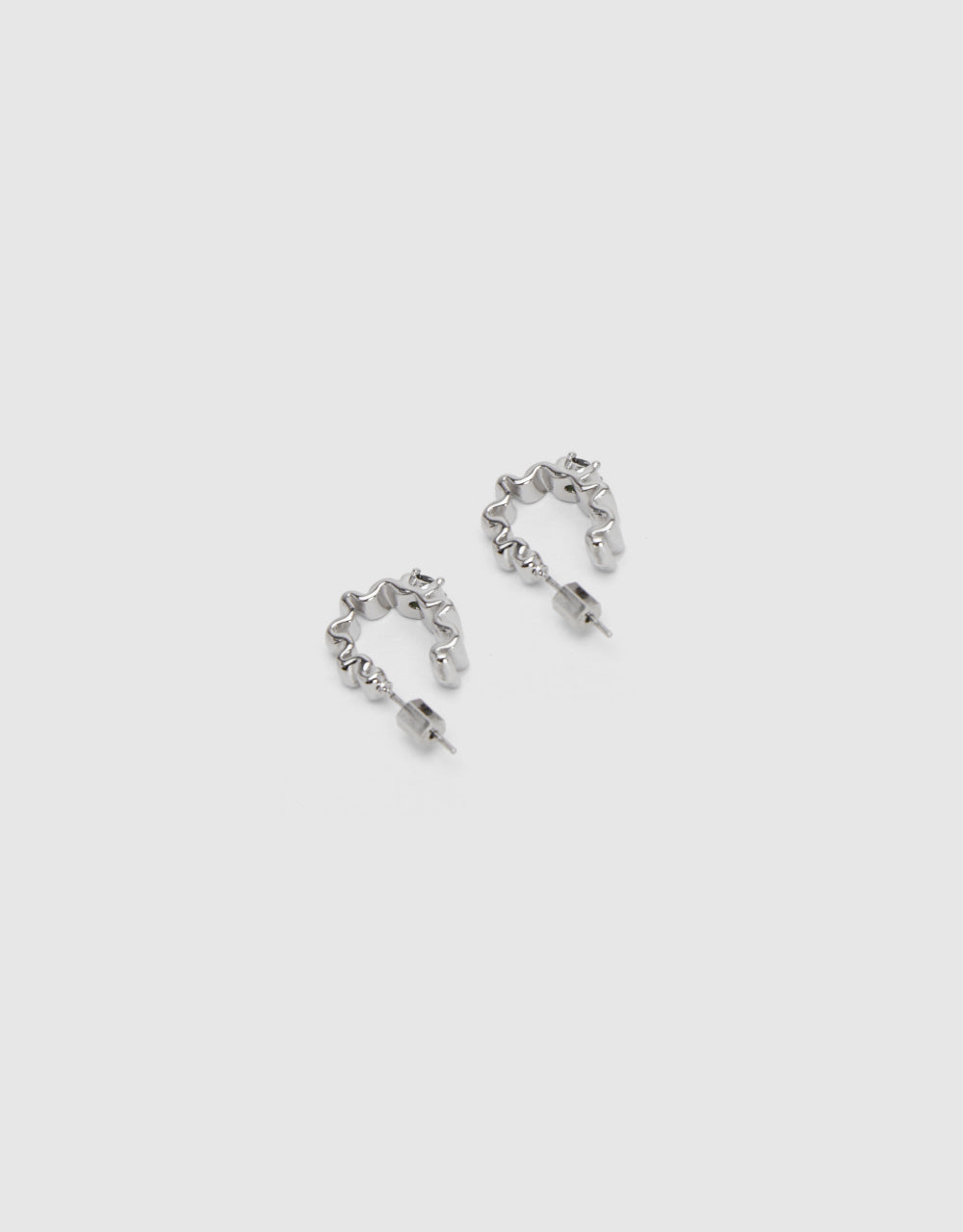 C Hoop Earrings With Crystals