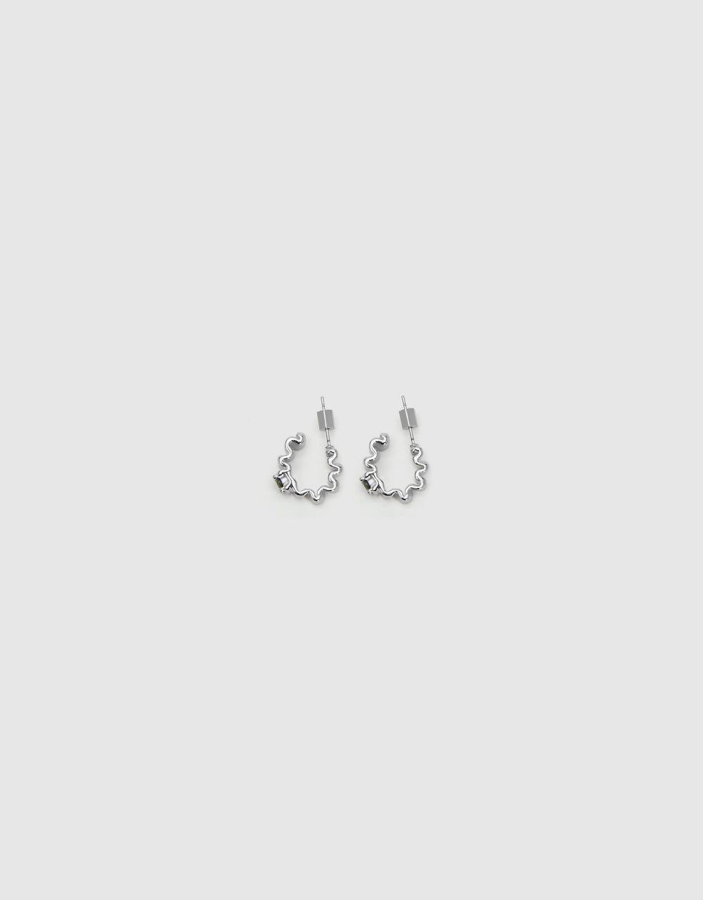 C Hoop Earrings With Crystals