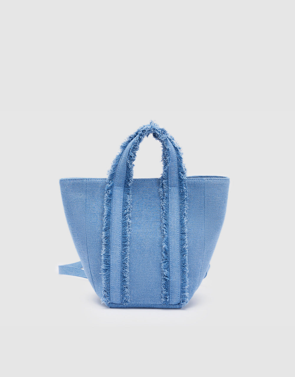 Letters Embossed Denim Shoulder Bag