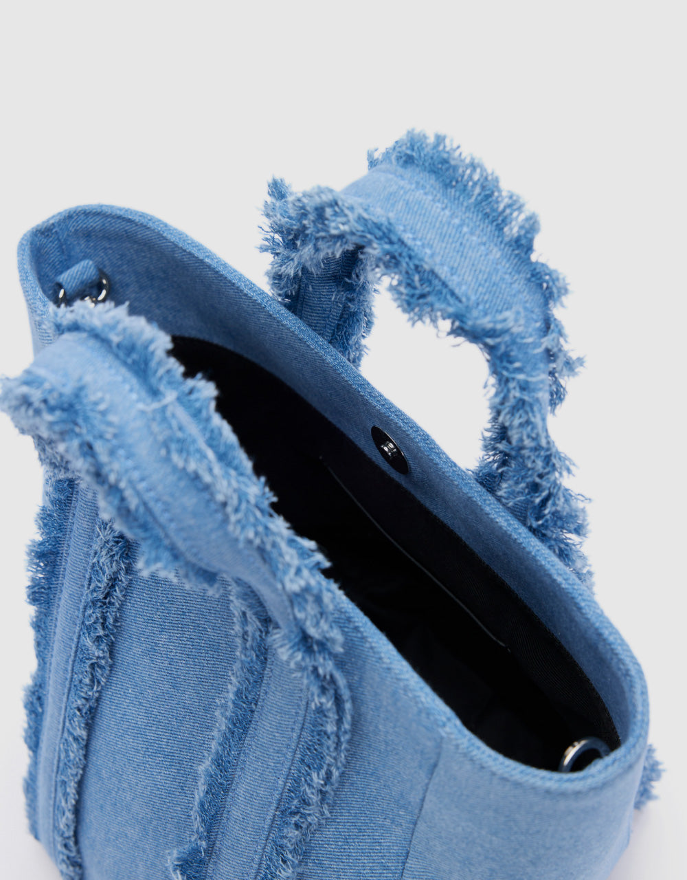 Letters Embossed Denim Shoulder Bag