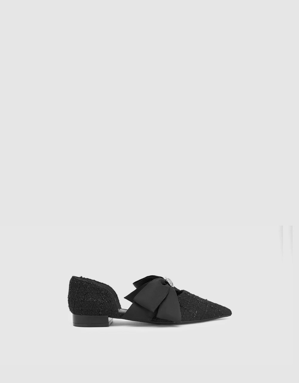 Tweed Bow Décor Slingbacks