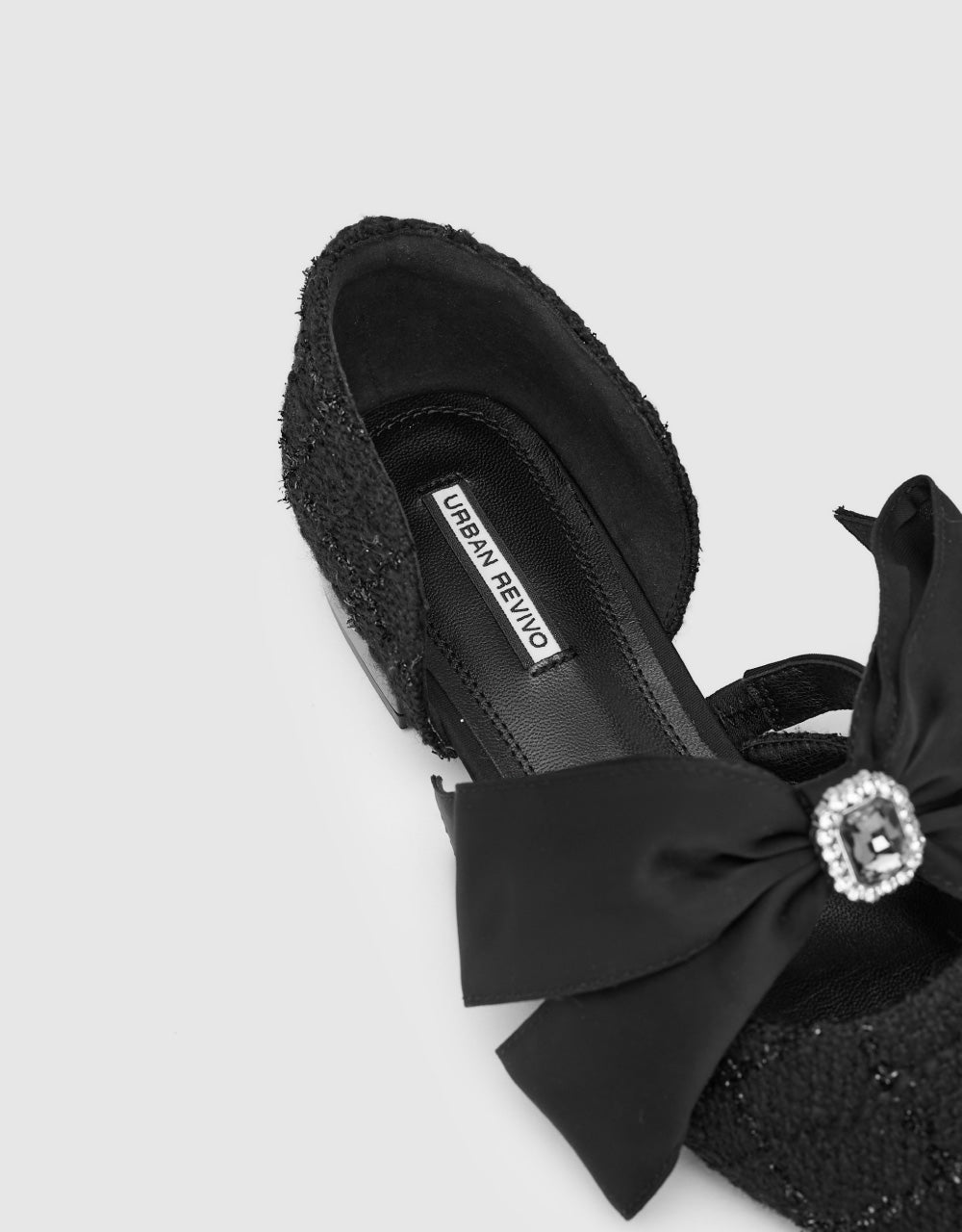 Tweed Bow Décor Slingbacks