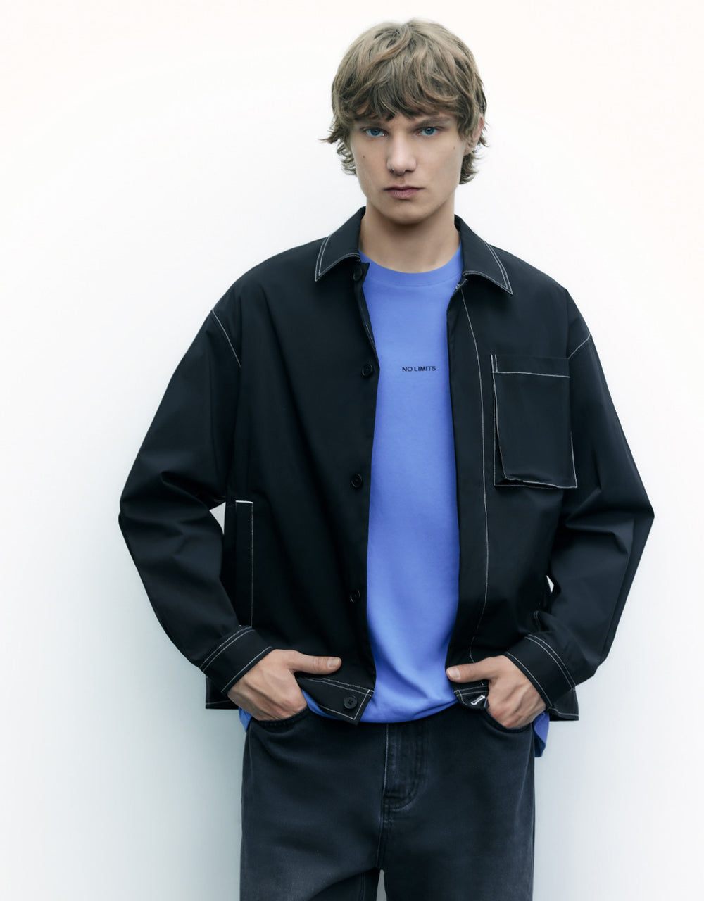 Button Up Jacket With Pocket