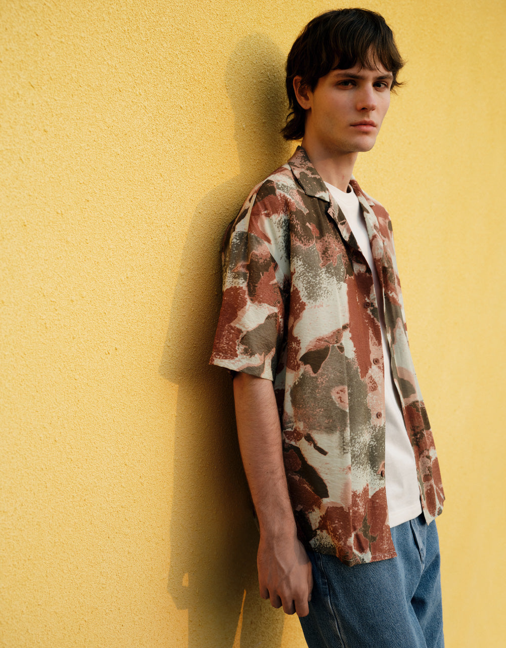 Printed Drop Shoulder Loose Shirt