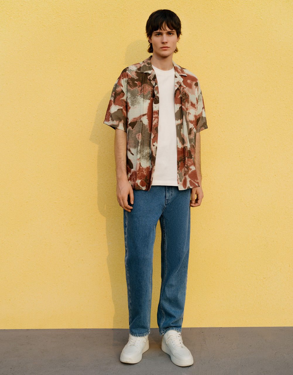 Printed Drop Shoulder Loose Shirt