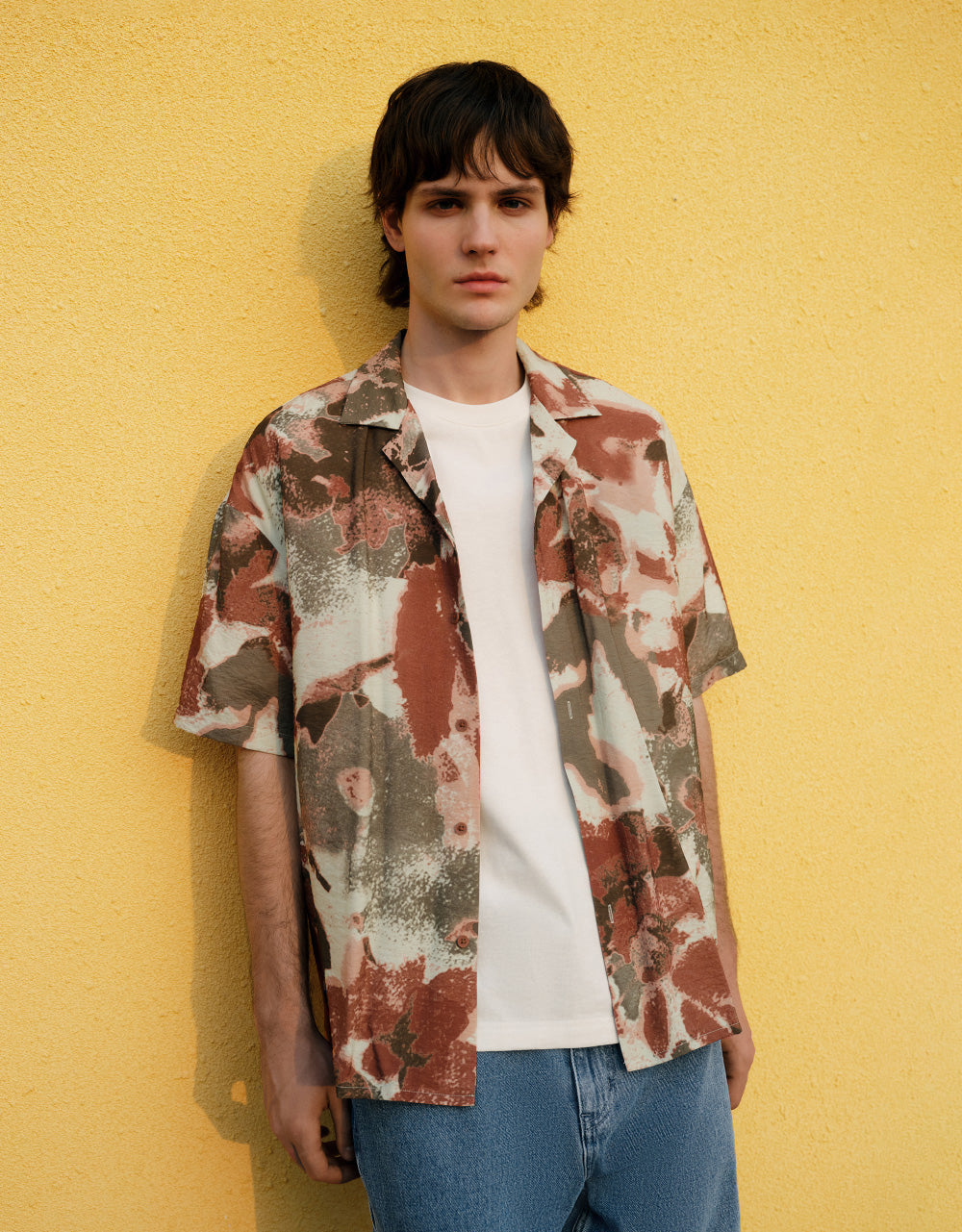 Printed Drop Shoulder Loose Shirt