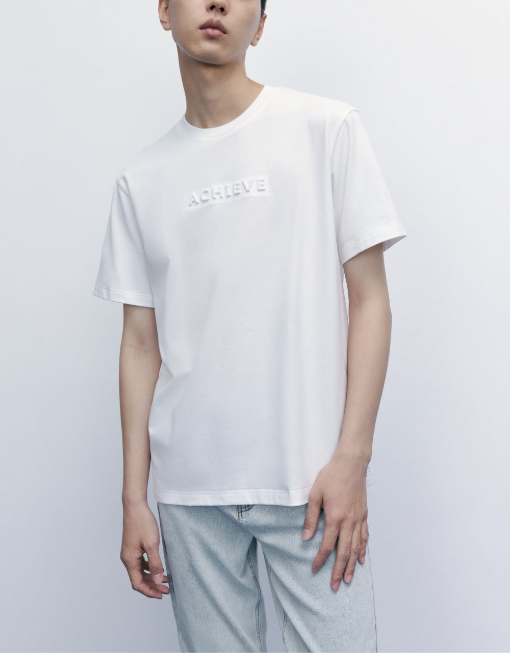 Embossed Letter Print T-Shirt