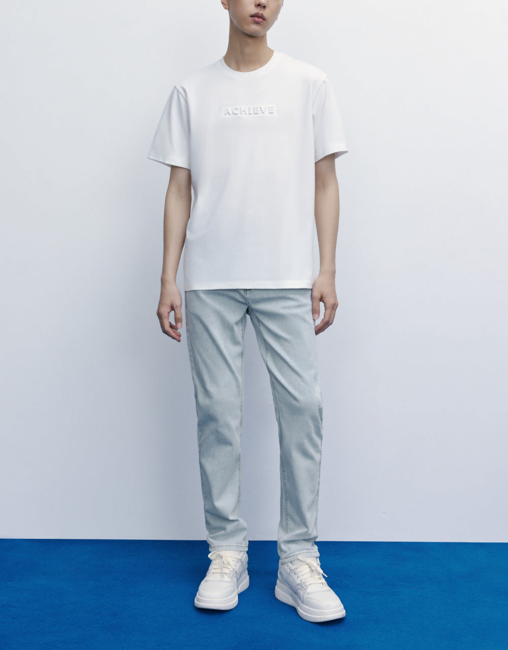 Embossed Letter Print T-Shirt