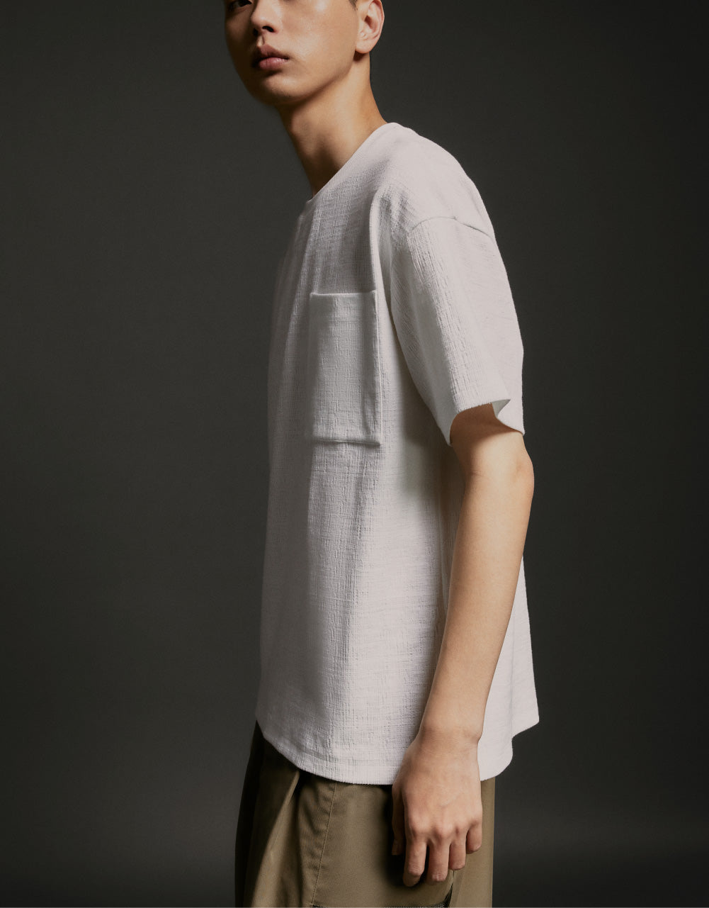 Textured Crew Neck T-Shirt