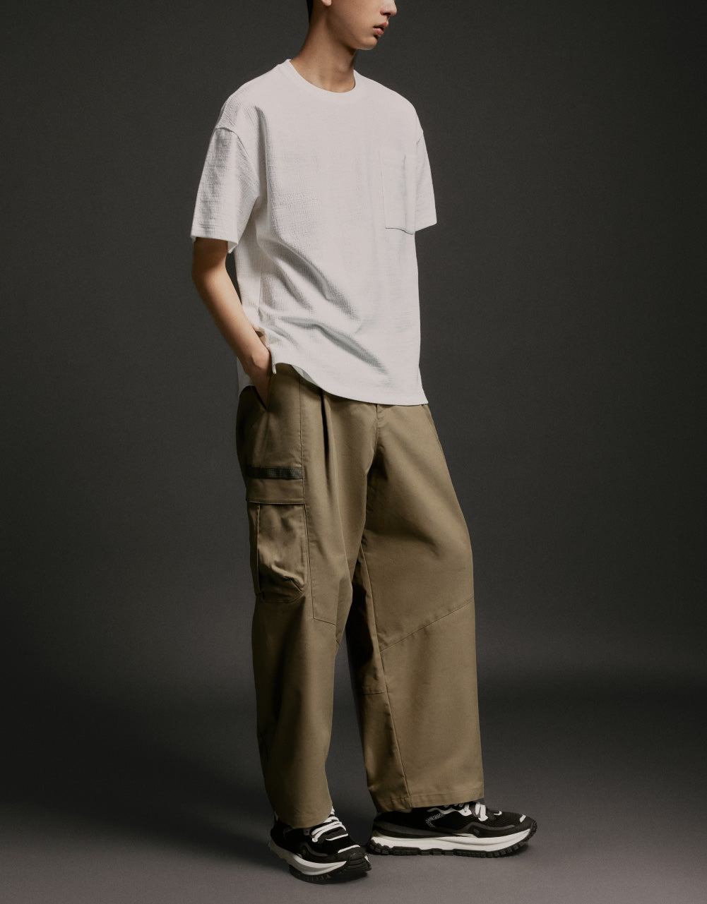 Textured Crew Neck T-Shirt
