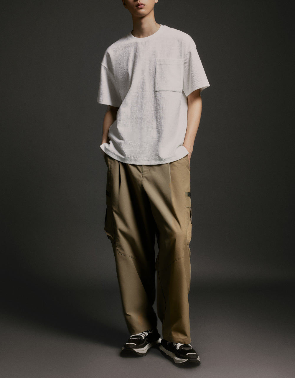 Textured Crew Neck T-Shirt