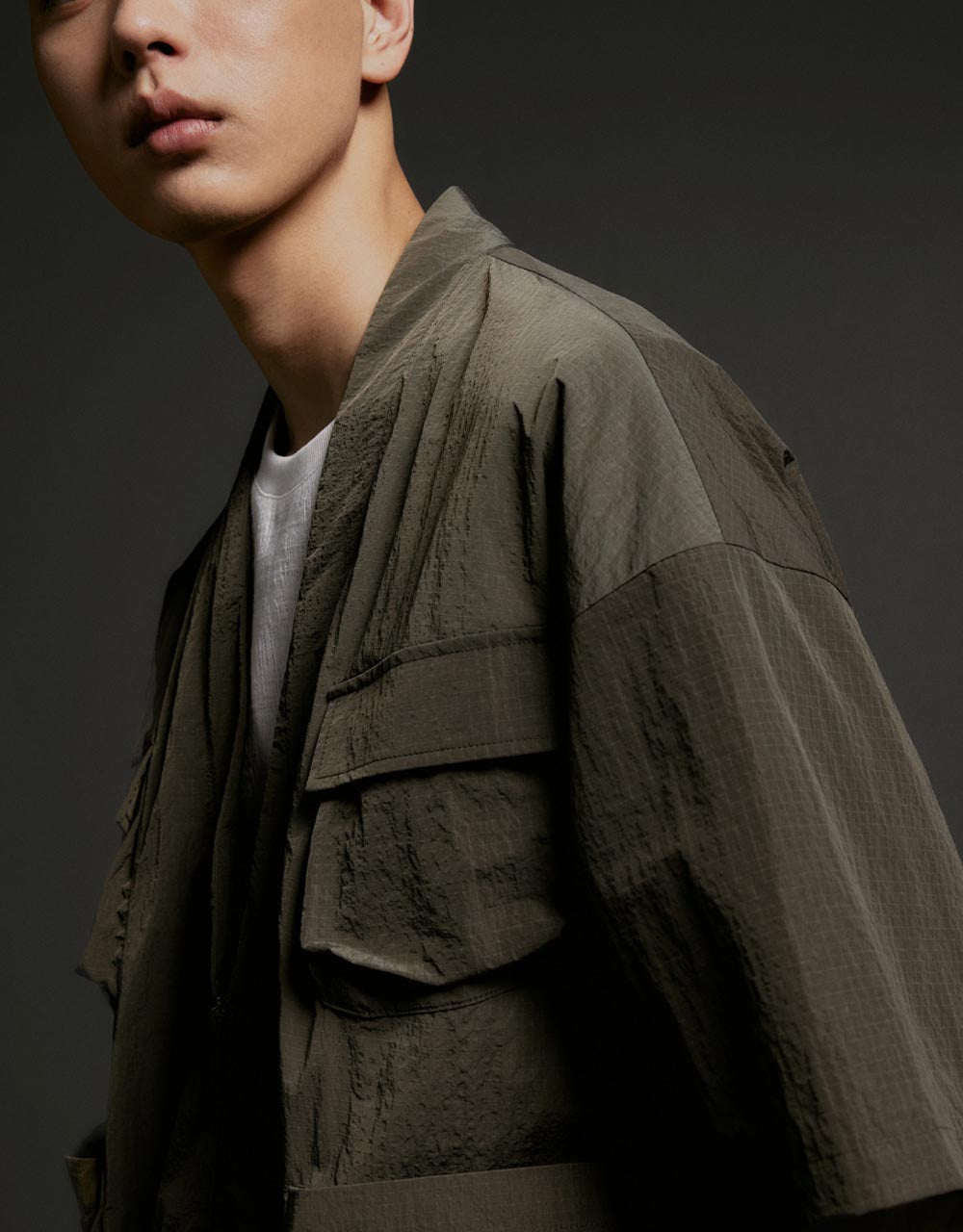 Kimono Lapel Mid-Length Jacket