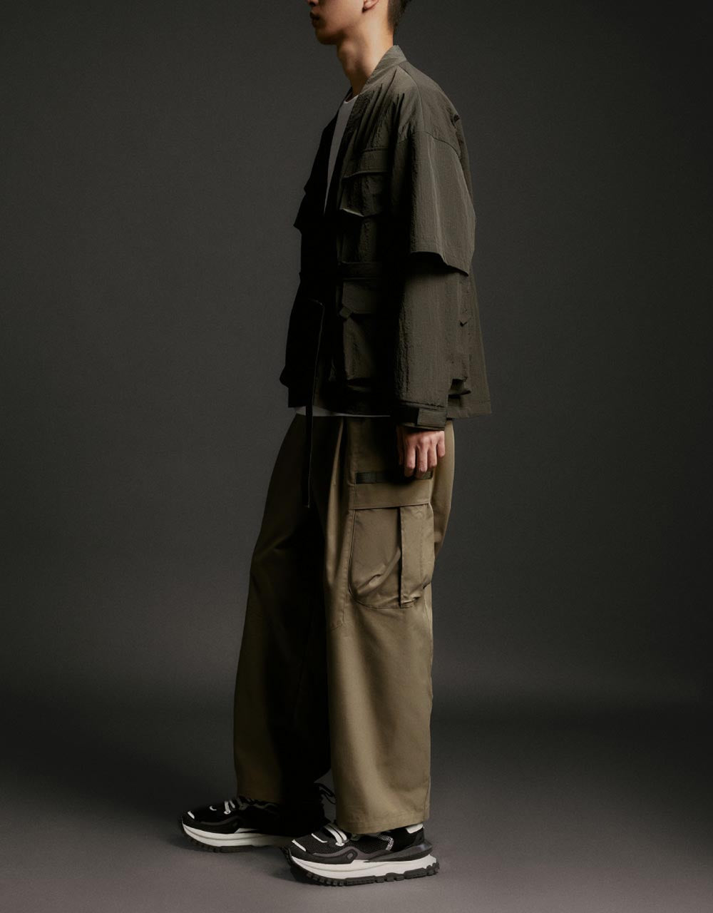 Kimono Lapel Mid-Length Jacket