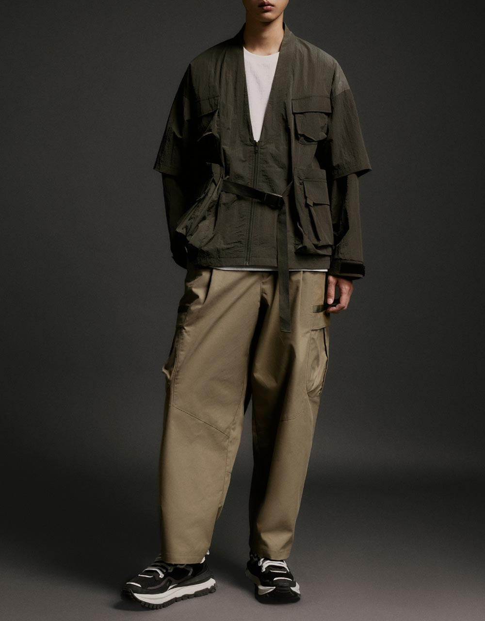Kimono Lapel Mid-Length Jacket