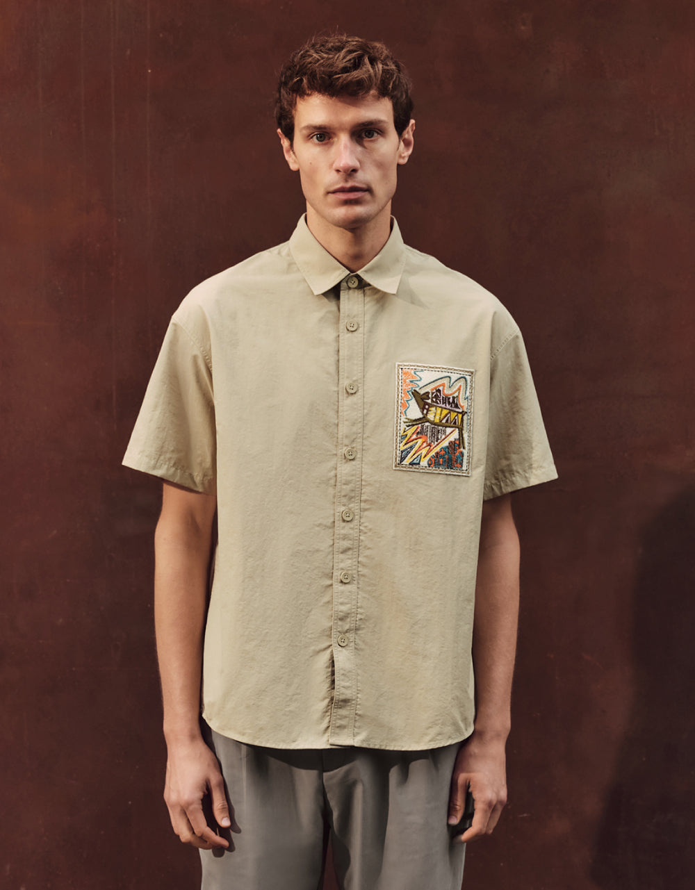 Printed Button Up Loose Shirt