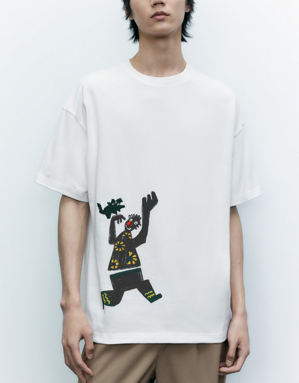 Cartoon Printed Crew Neck T-Shirt
