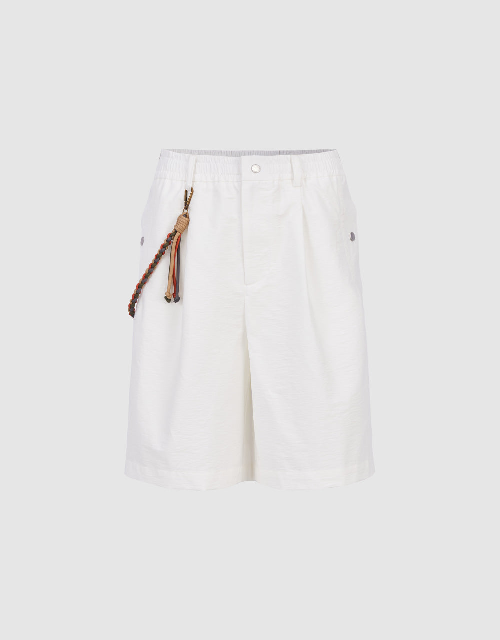 Elastic Waist Shorts With Braided Rope