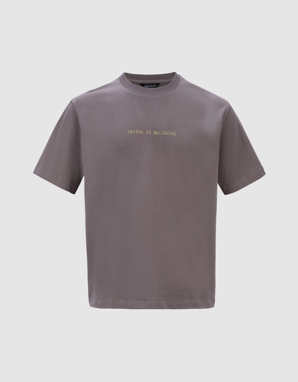Knitted Slogan Crew Neck T-Shirt