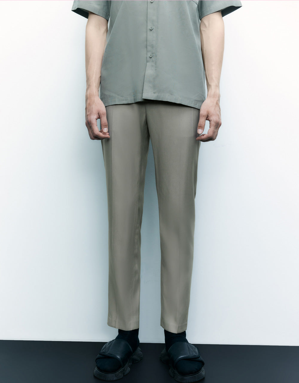 Mid-Waist Straight Pants