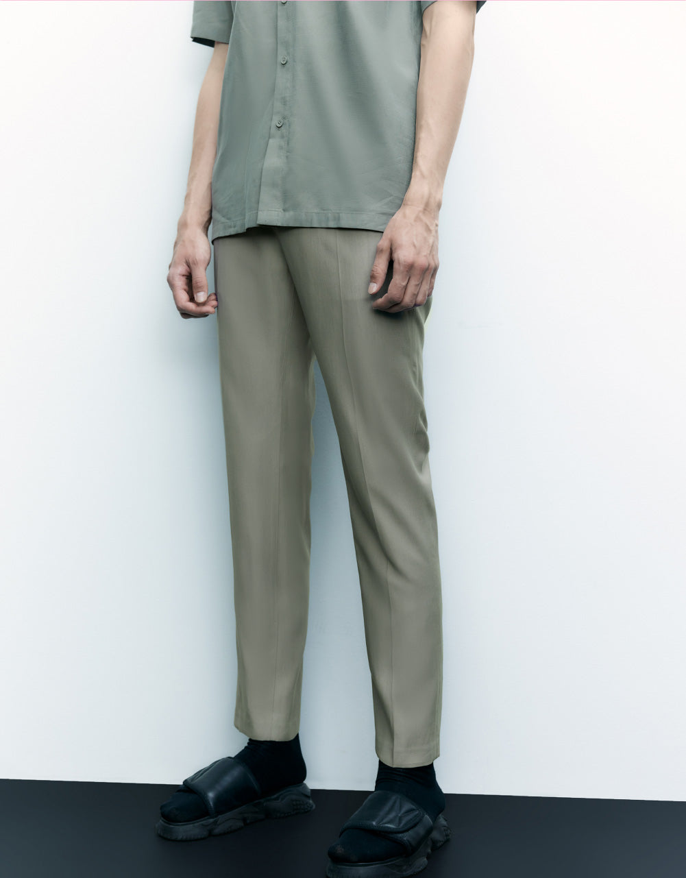 Mid-Waist Straight Pants