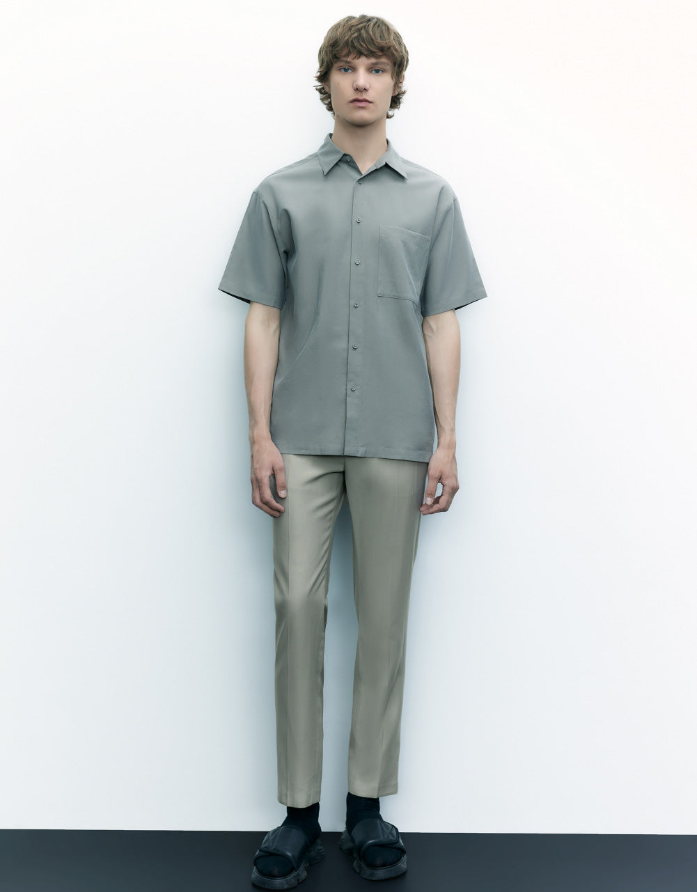 Mid-Waist Straight Pants