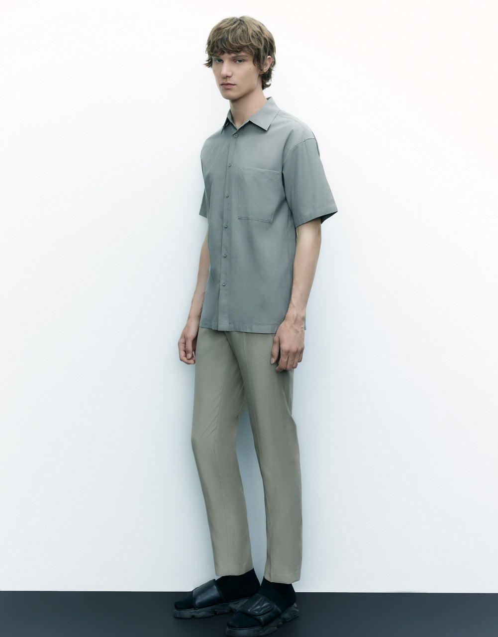Mid-Waist Straight Pants