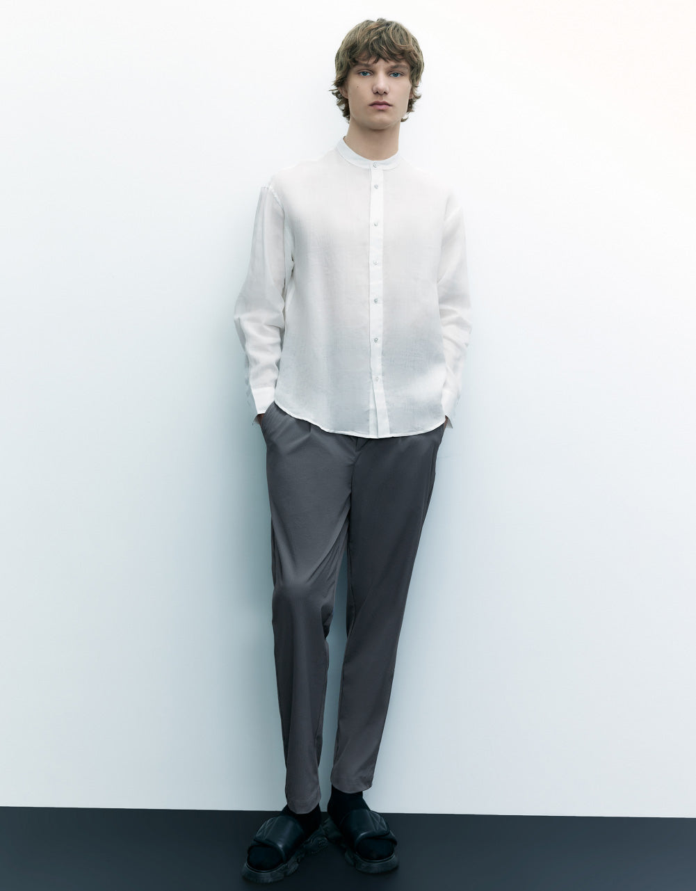 Mid-Waist Straight Pants